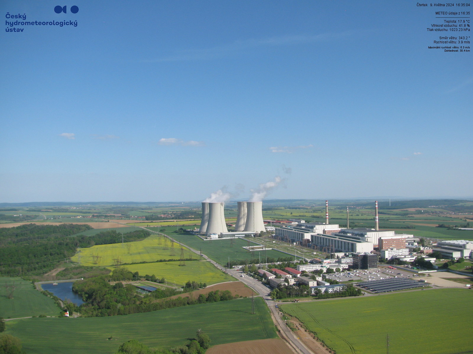 Webová kamera jaderná elektrárna Dukovany