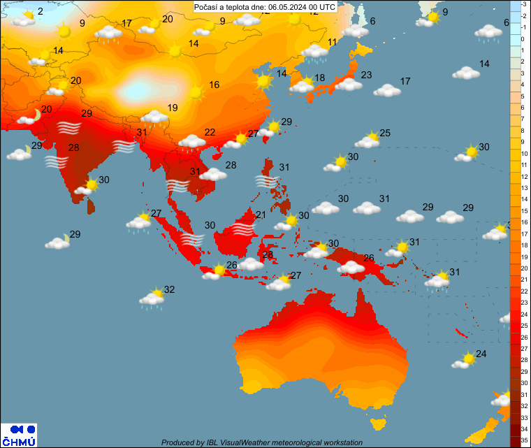 Teplota a počasí v Austrálii