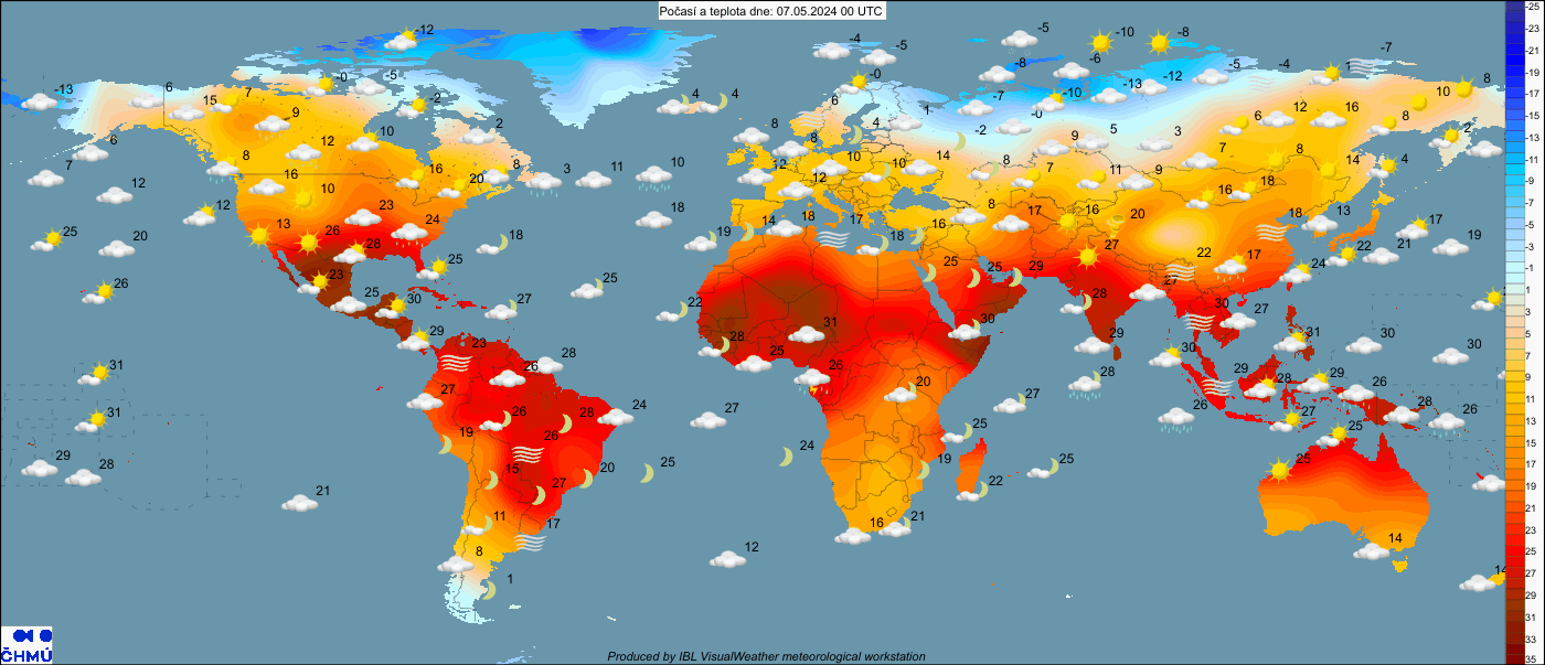 Teplota vzduchu a počasí ve Světě