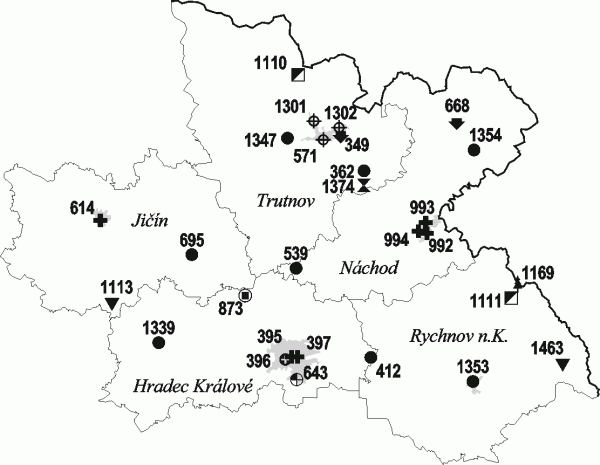 Mapa - Krlovehradeck kraj