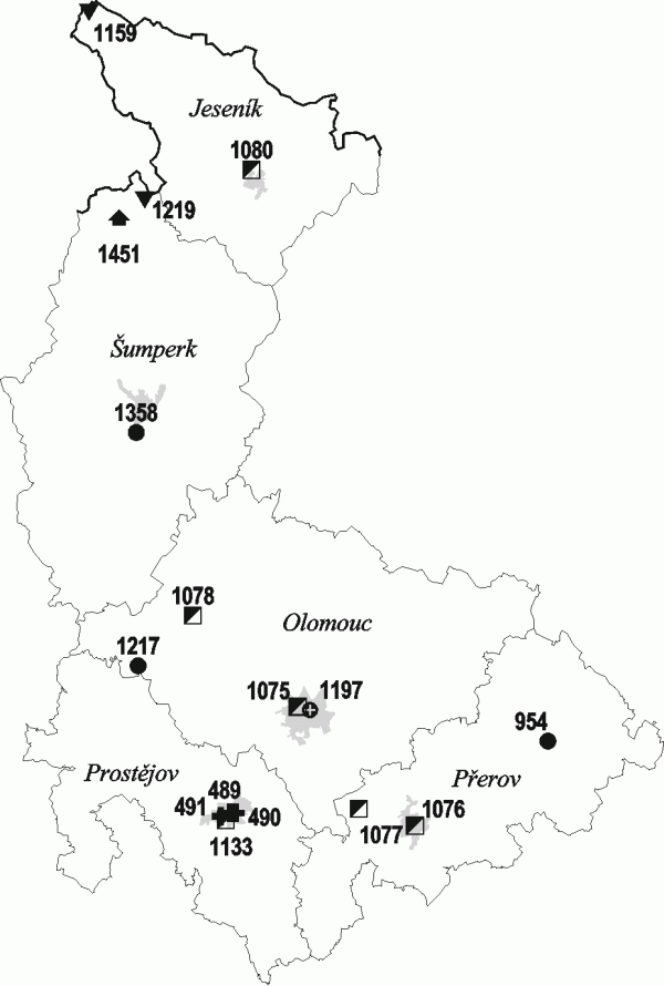 Mapa - Olomouck kraj